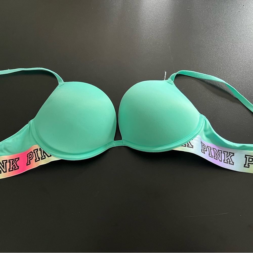 VS PINK - Wear Everywhere Super Push Up Bra - Seafoam Green